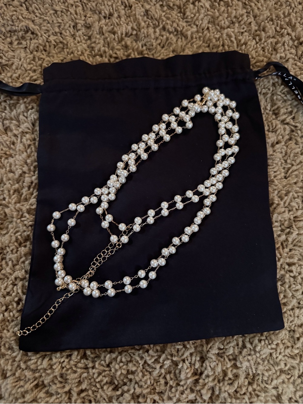 Bluebella Multi-Strand Pearl Necklace with Gold Accents